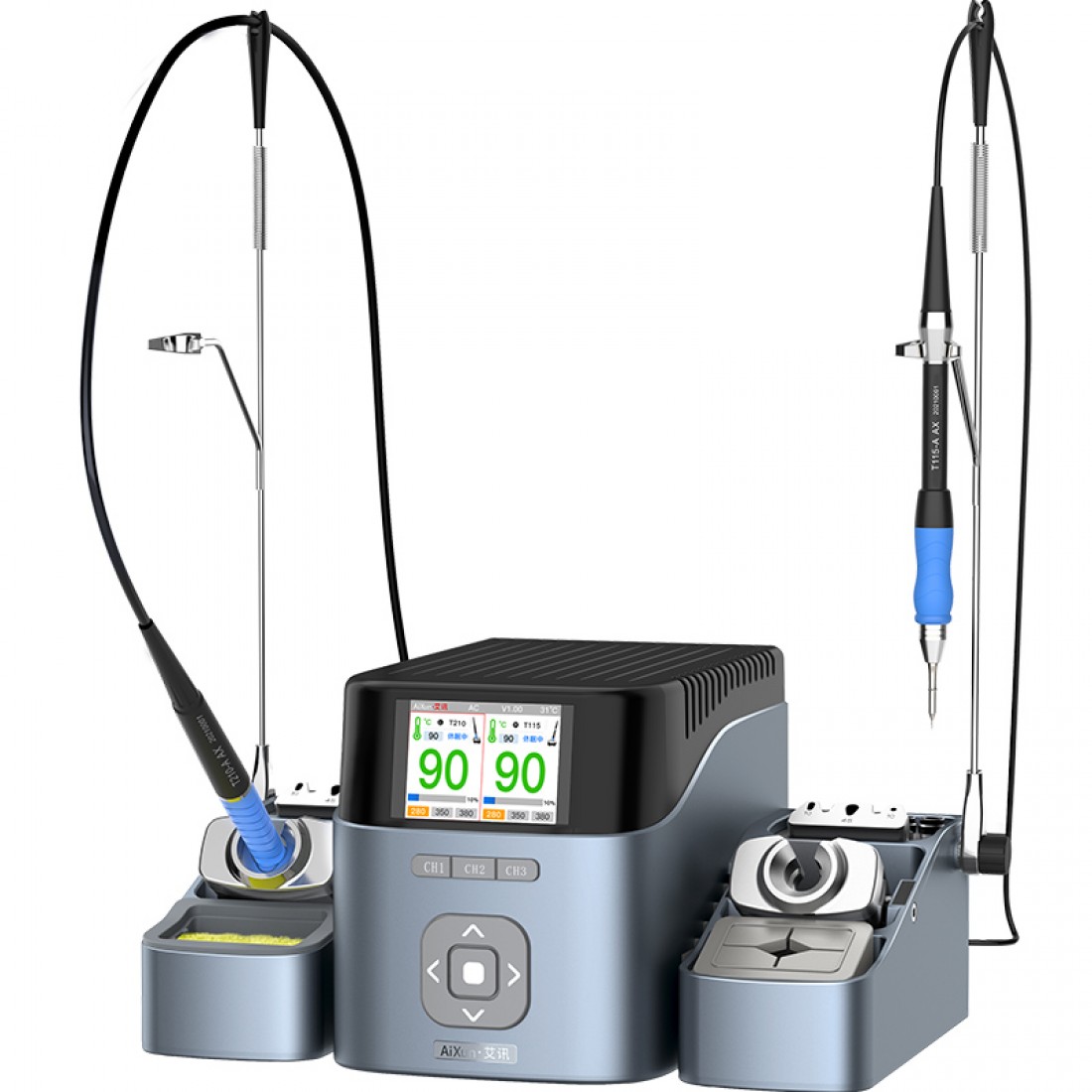 JCID AIXUN T420D Dual Channel Intelligent Soldering Station With C245